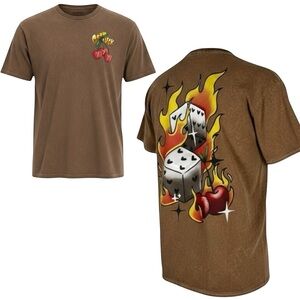 Chemistry Brand “Good Luck” Retro Brown Graphic T-Shirt